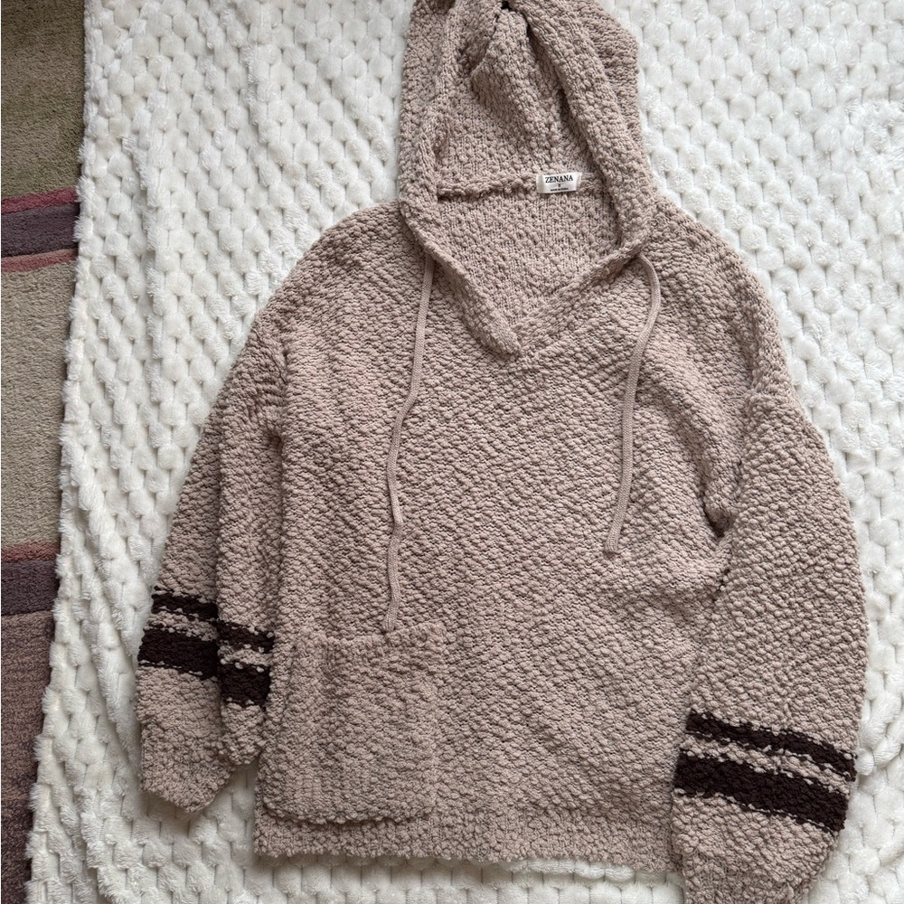 NWOT light brown hooded sweater size small